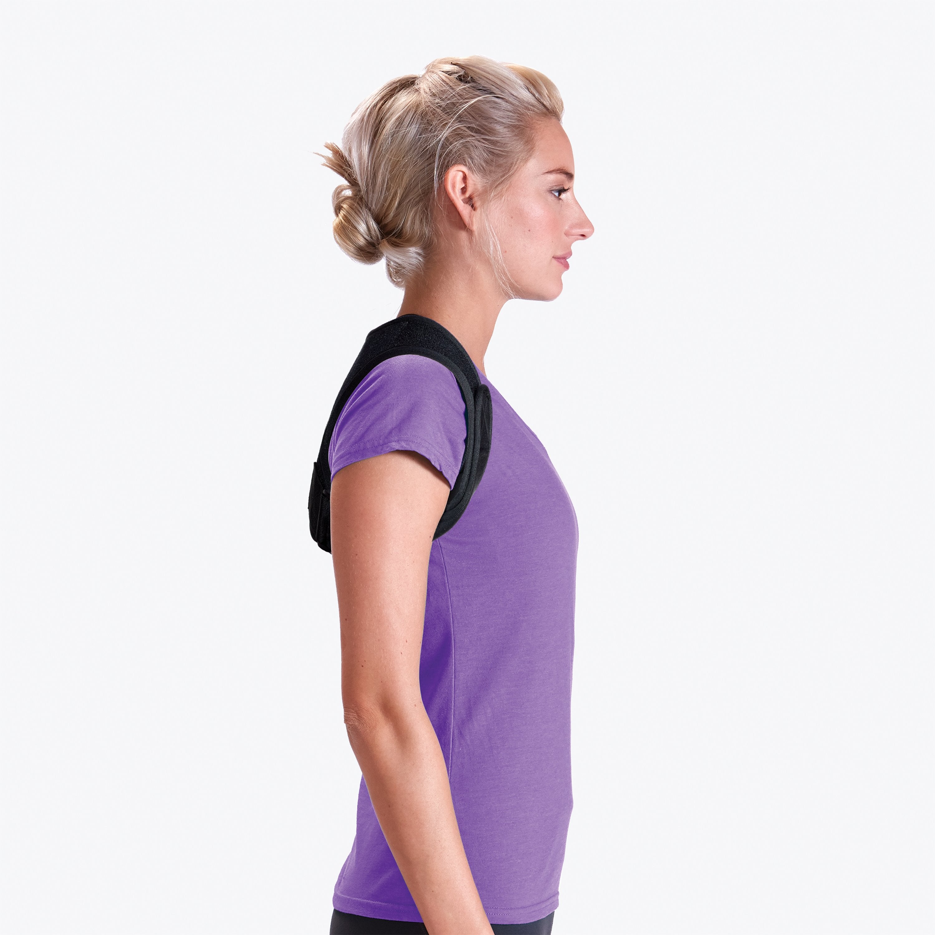 restore neoprene posture corrector side view on model