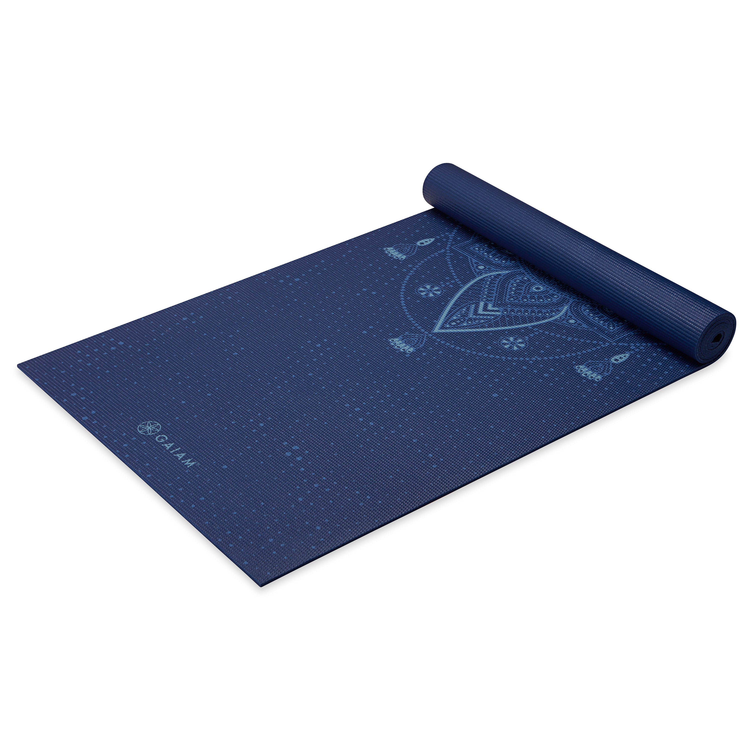 Premium Celestial Blue Yoga Mat (6mm) half rolled